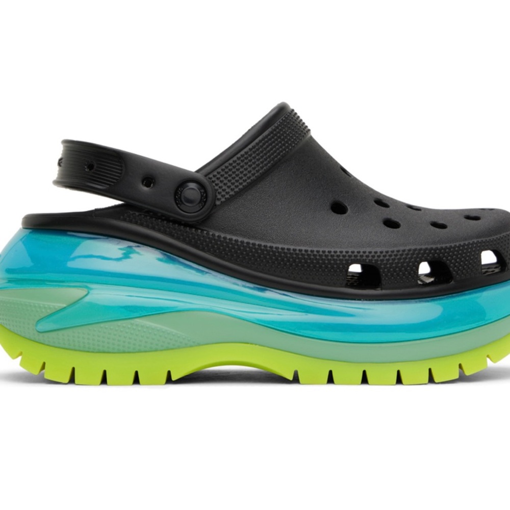 Black and Blue Platform Clogs